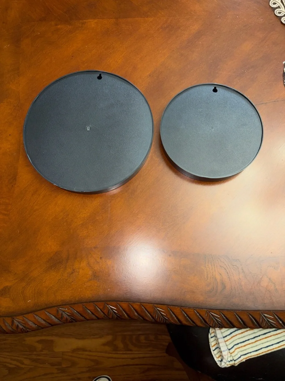 Set of 2 Round Black Wall Mirrors with Matte Frame